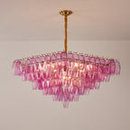 Aurora Chandelier Fuchsia Prism Inverted Pyramid