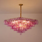 Aurora Chandelier Fuchsia Prism Inverted Pyramid