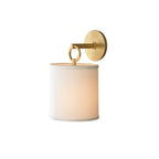 Cotheor Modern Minimalist Circle Brass Fabric Sconce Wall Lamp