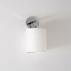Cotheor Modern Minimalist Circle Brass Fabric Sconce Wall Lamp
