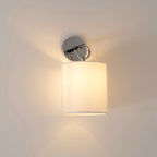 Cotheor Modern Minimalist Circle Brass Fabric Sconce Wall Lamp