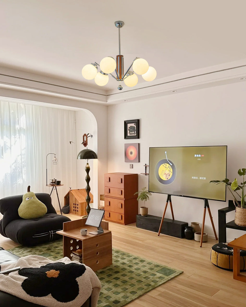 Orina  Chandelier Mid-century