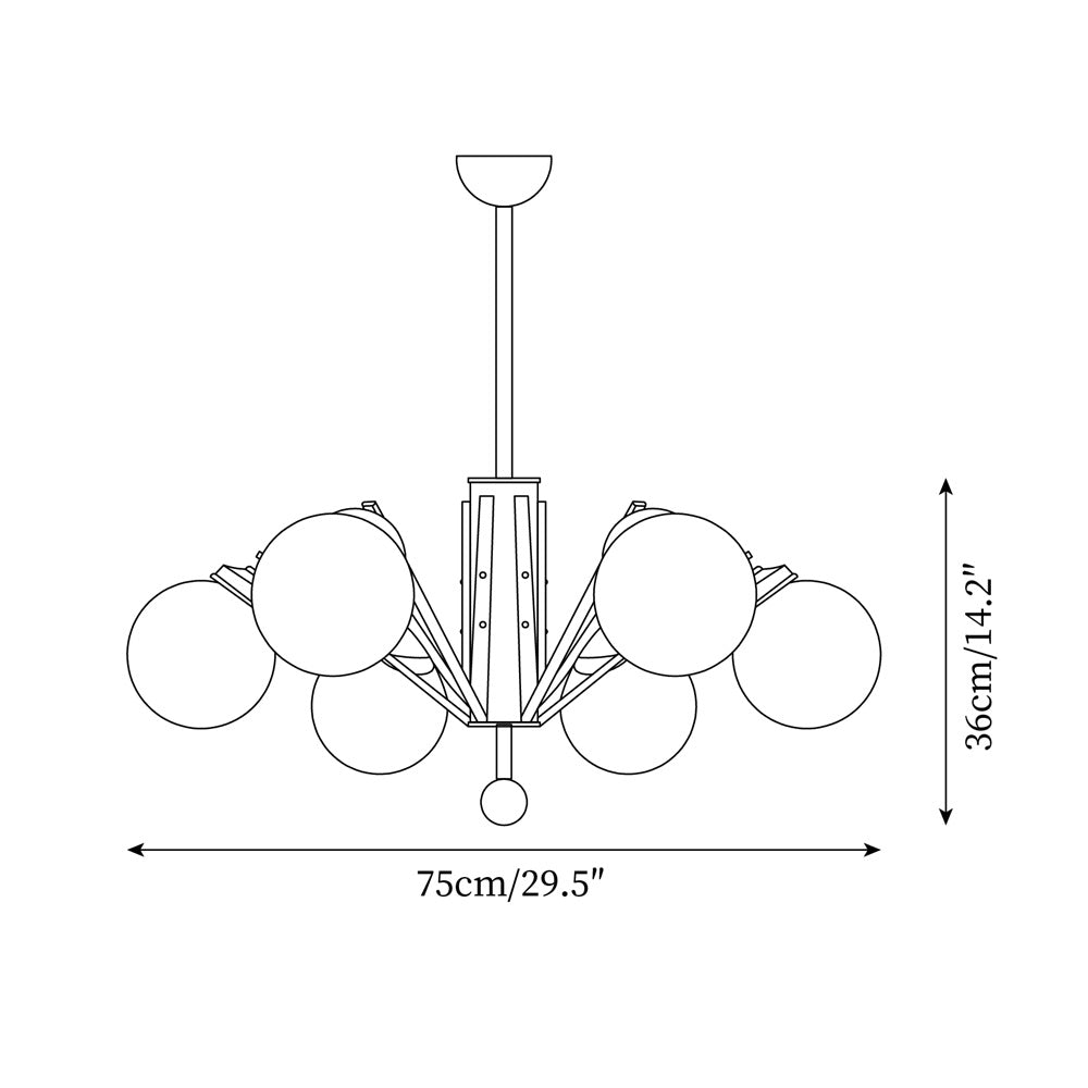 Orina  Chandelier Mid-century