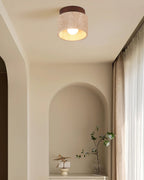 Ritta Sqaure&Round Ceiling Light  Black& Yellow Travertine