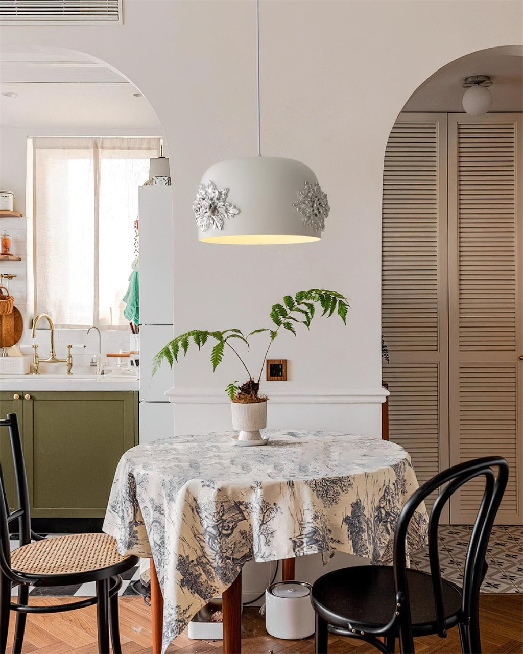 Gaina Pendant Lamp Floral Drum