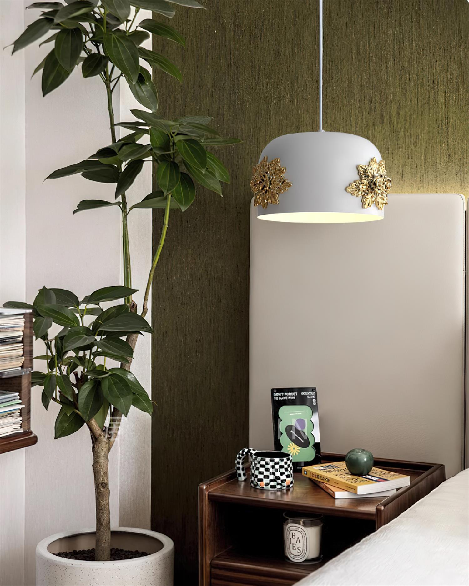 Gaina Pendant Lamp Floral Drum
