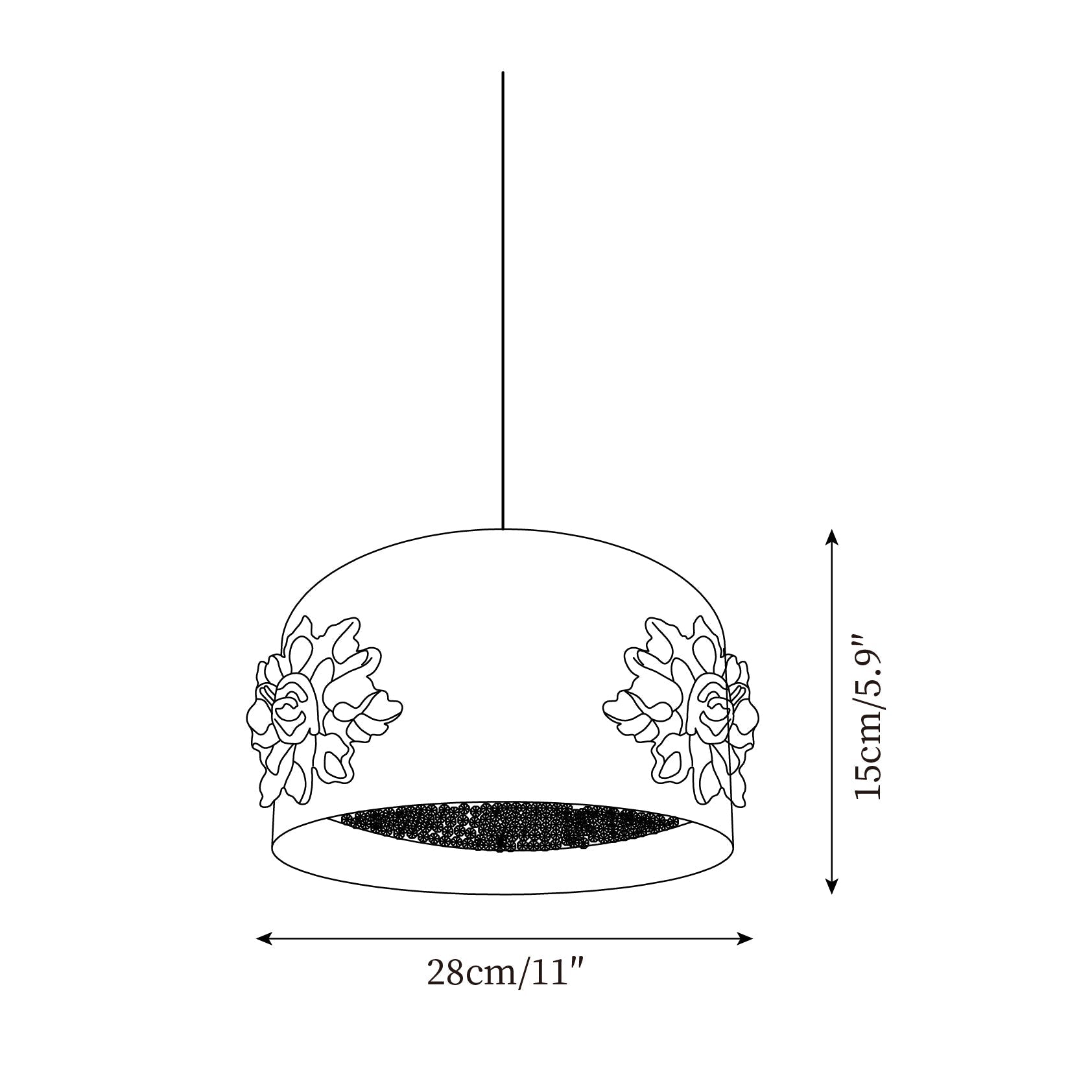 Gaina Pendant Lamp Floral Drum