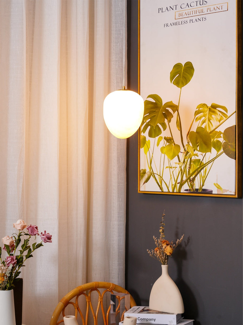 Goose Pendant Lamp Alabaster Brass Sophistication