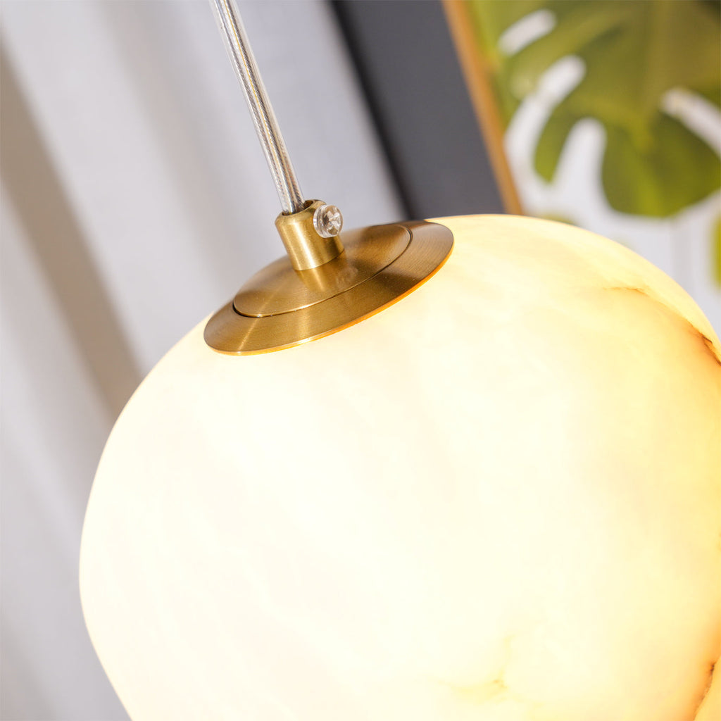 Goose Pendant Lamp Alabaster Brass Sophistication