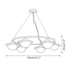Gama Chandelier Copper Wood Round Vintage