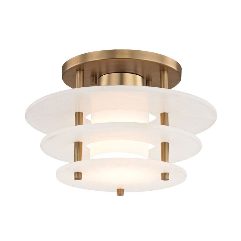 Zovena Modern Minimalist Steel Alabaster Ceiling Lamp