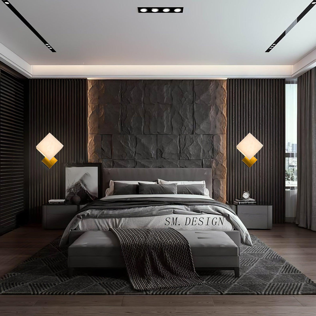 Arden Minimalist Alabaster Wall Light
