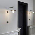 Edan Swing Arm Plug-in Glass Wall Lamp