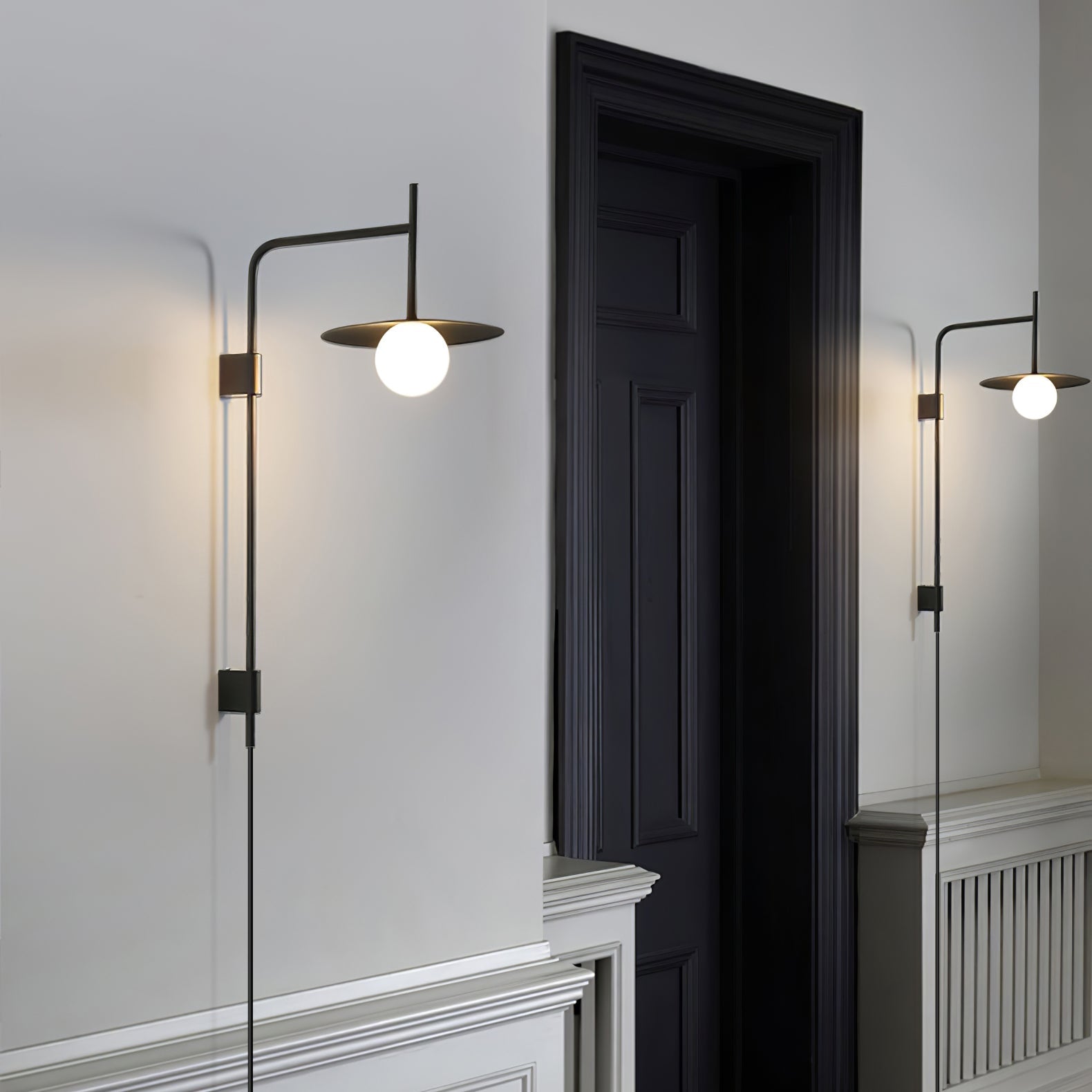 Edan Swing Arm Plug-in Glass Wall Lamp