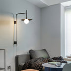 Edan Swing Arm Plug-in Glass Wall Lamp