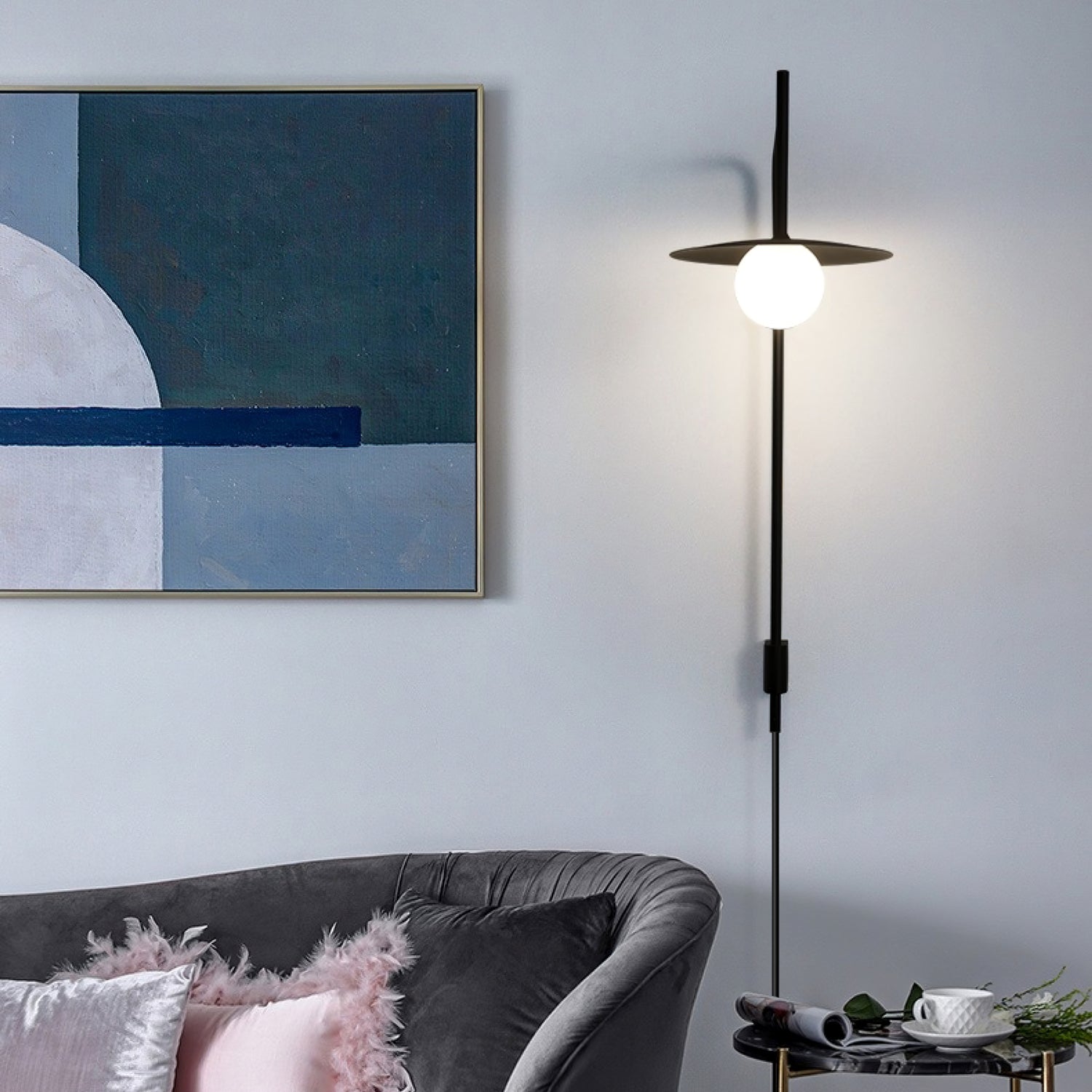 Edan Swing Arm Plug-in Glass Wall Lamp