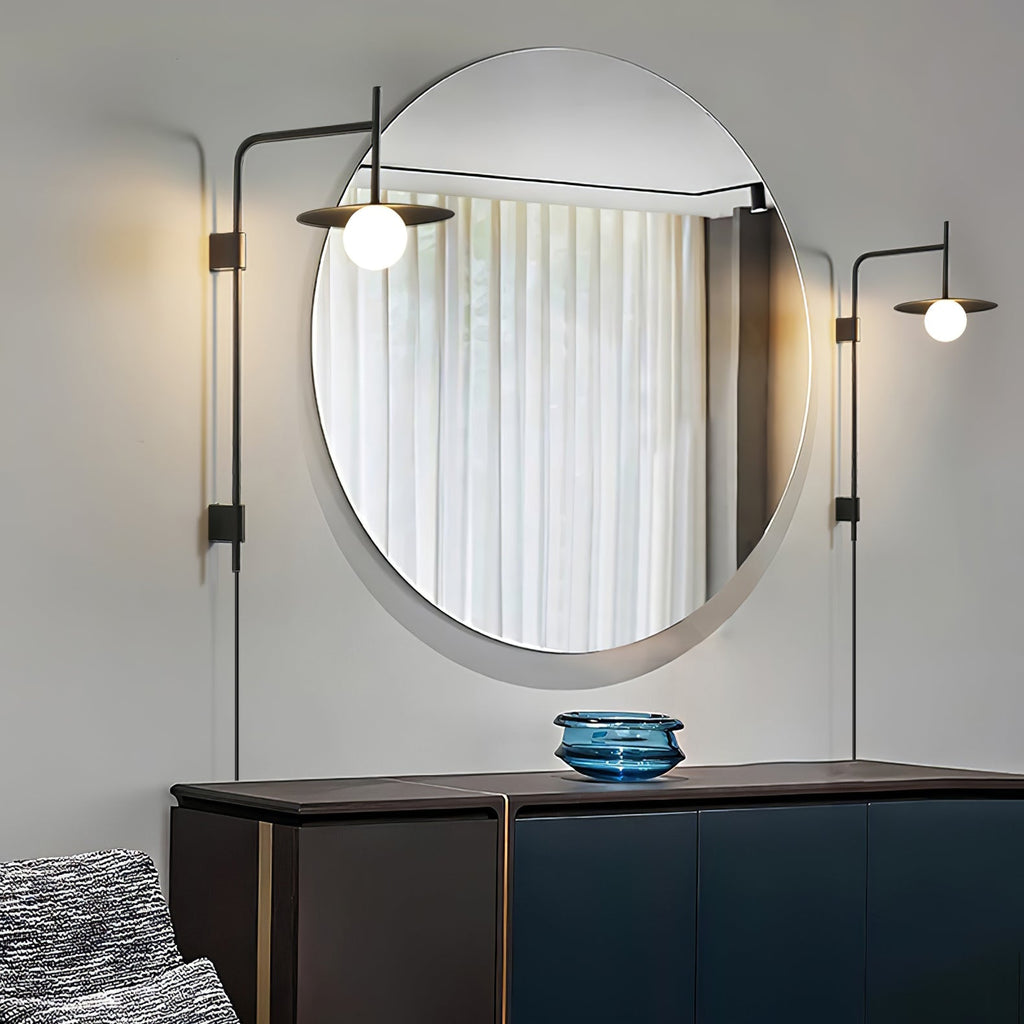 Edan Swing Arm Plug-in Glass Wall Lamp