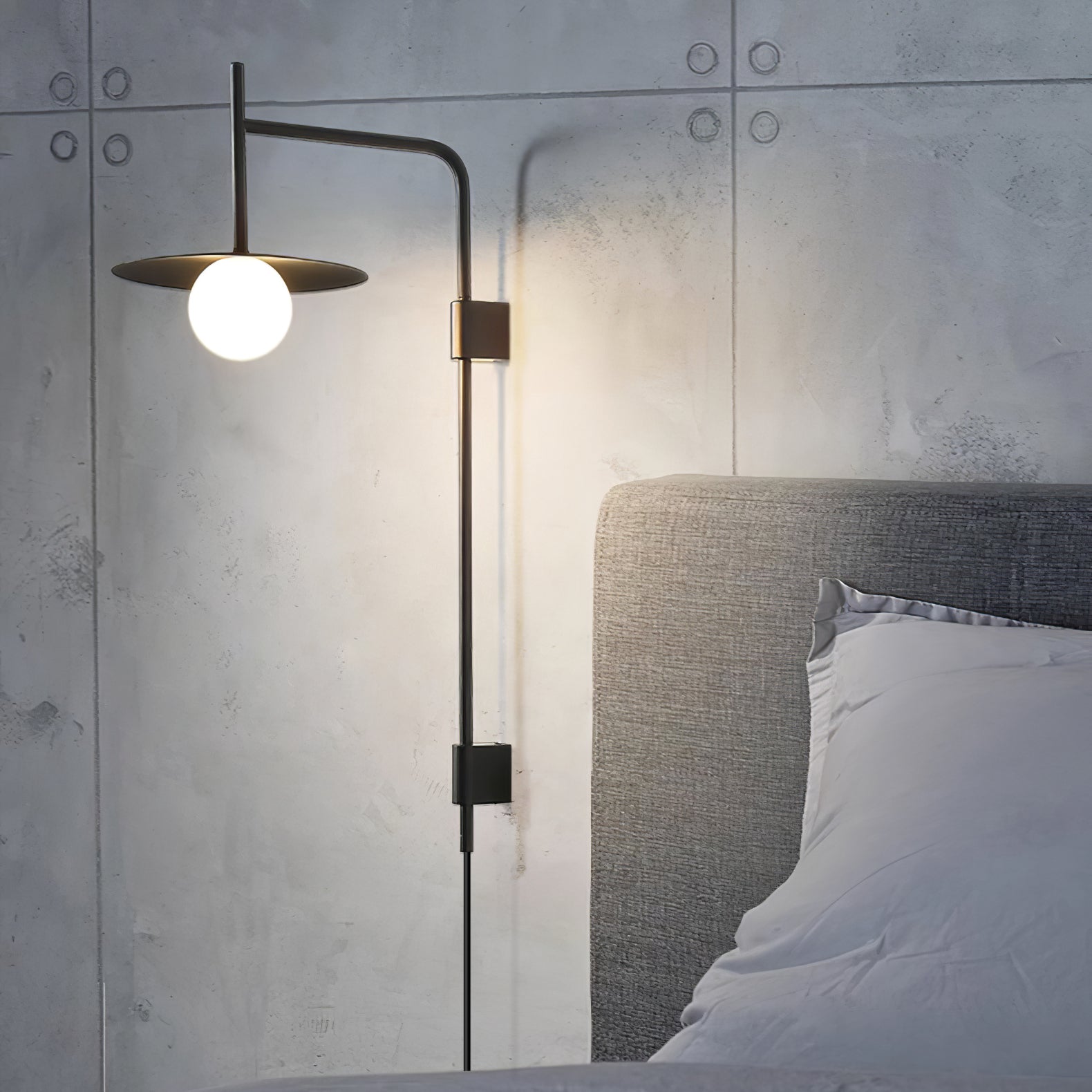 Edan Swing Arm Plug-in Glass Wall Lamp