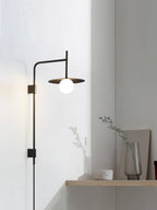 Edan Swing Arm Plug-in Glass Wall Lamp
