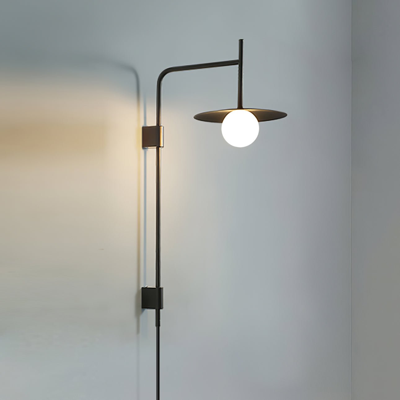 Edan Swing Arm Plug-in Glass Wall Lamp