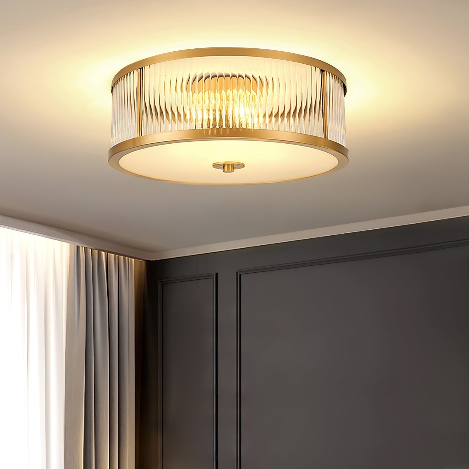 Avvynila Modern Minimalist Brass Glass CeIling Lamp