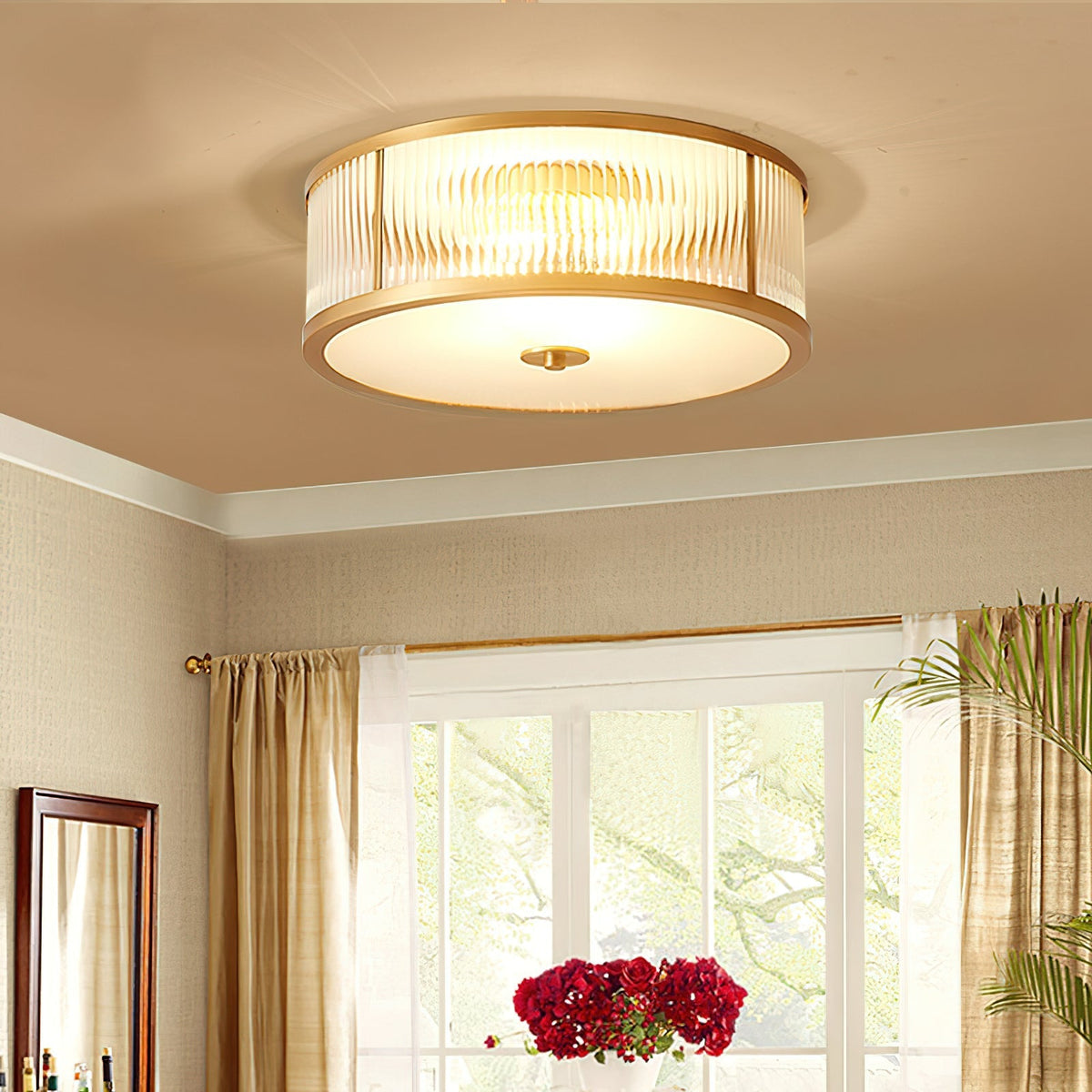 Avvynila Modern Minimalist Brass Glass CeIling Lamp