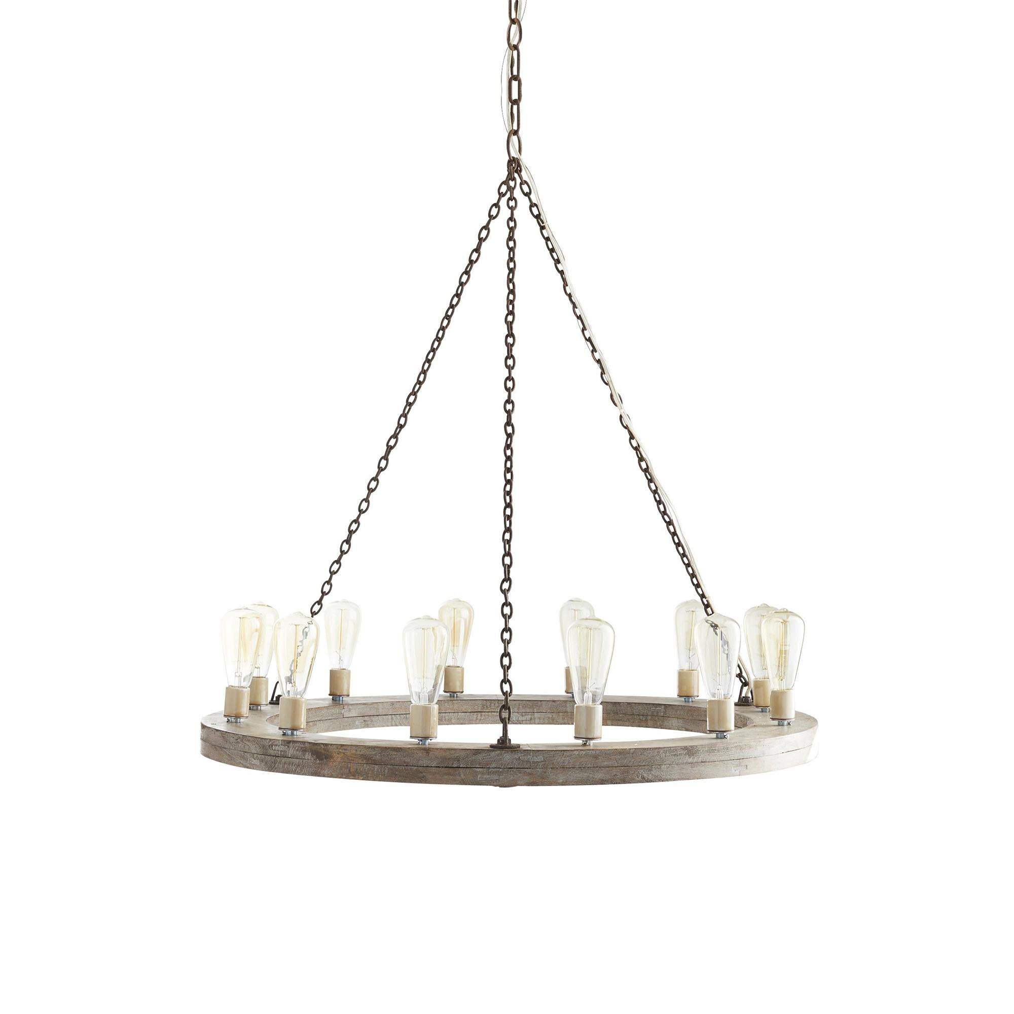 Armirila Vintage Industrial Wood Chandelier