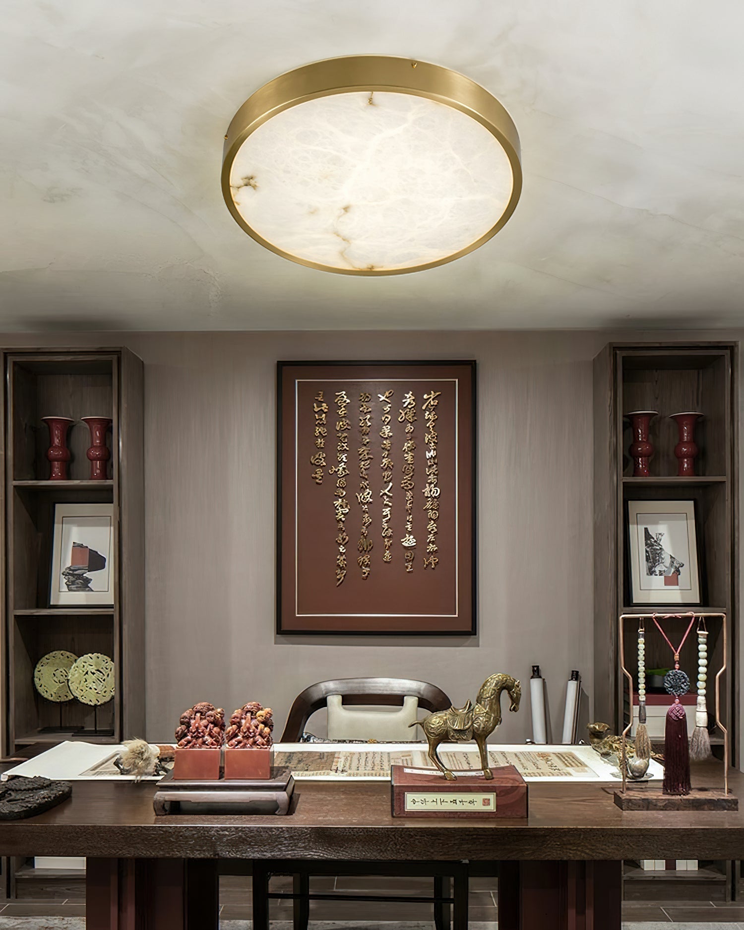 Uzoror Modern Minimalist Recessed Alabaster Ceiling Light