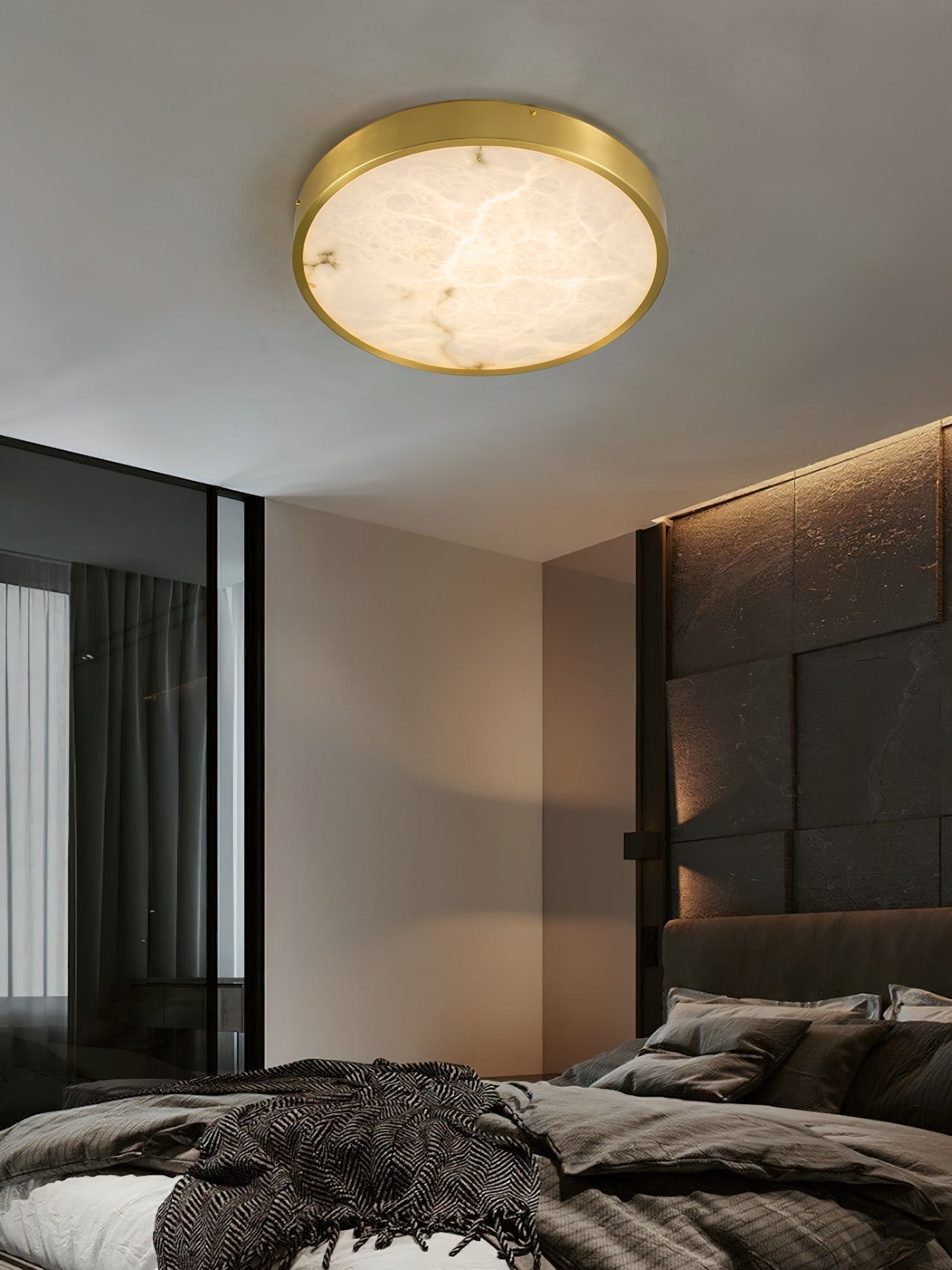 Uzoror Modern Minimalist Recessed Alabaster Ceiling Light