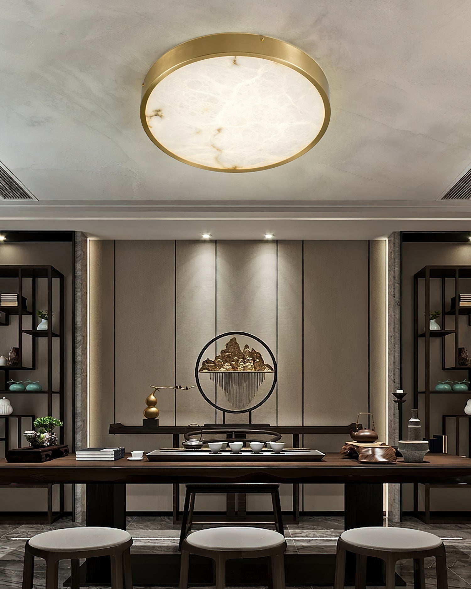Uzoror Modern Minimalist Recessed Alabaster Ceiling Light