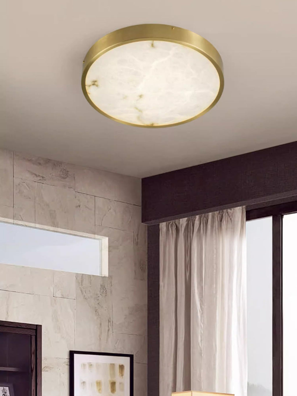 Uzoror Modern Minimalist Recessed Alabaster Ceiling Light
