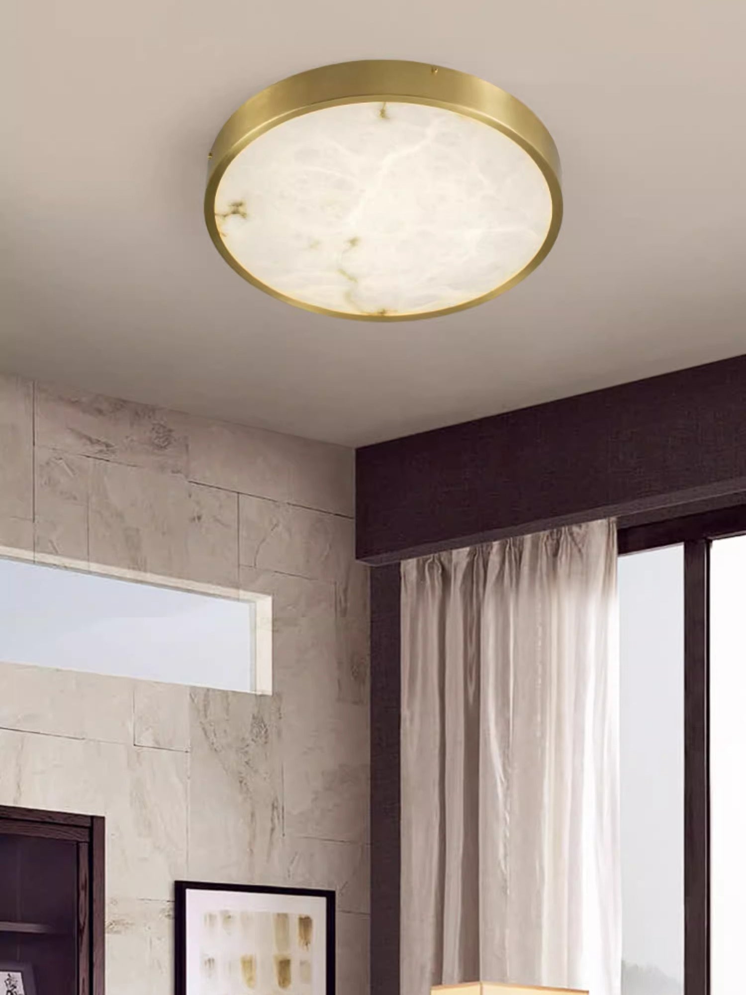 Uzoror Modern Minimalist Recessed Alabaster Ceiling Light
