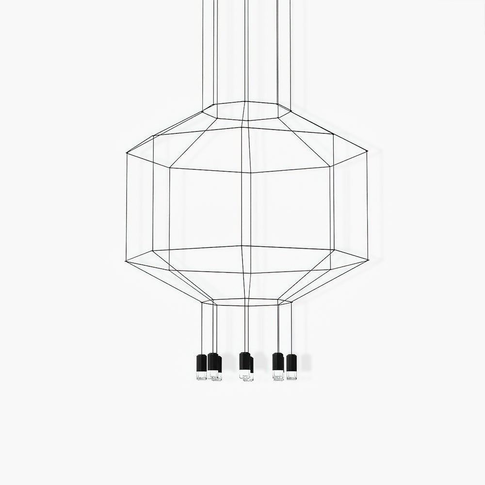 Lustra Pendant Lamp Geometric Wire Black LED