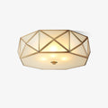 Coloreth Geometric Shaped Brass Glass Flush Ceiling Light