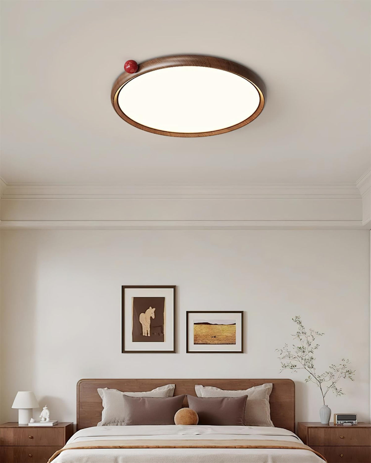 Geos Ceiling Light Wood Tone Circular LED