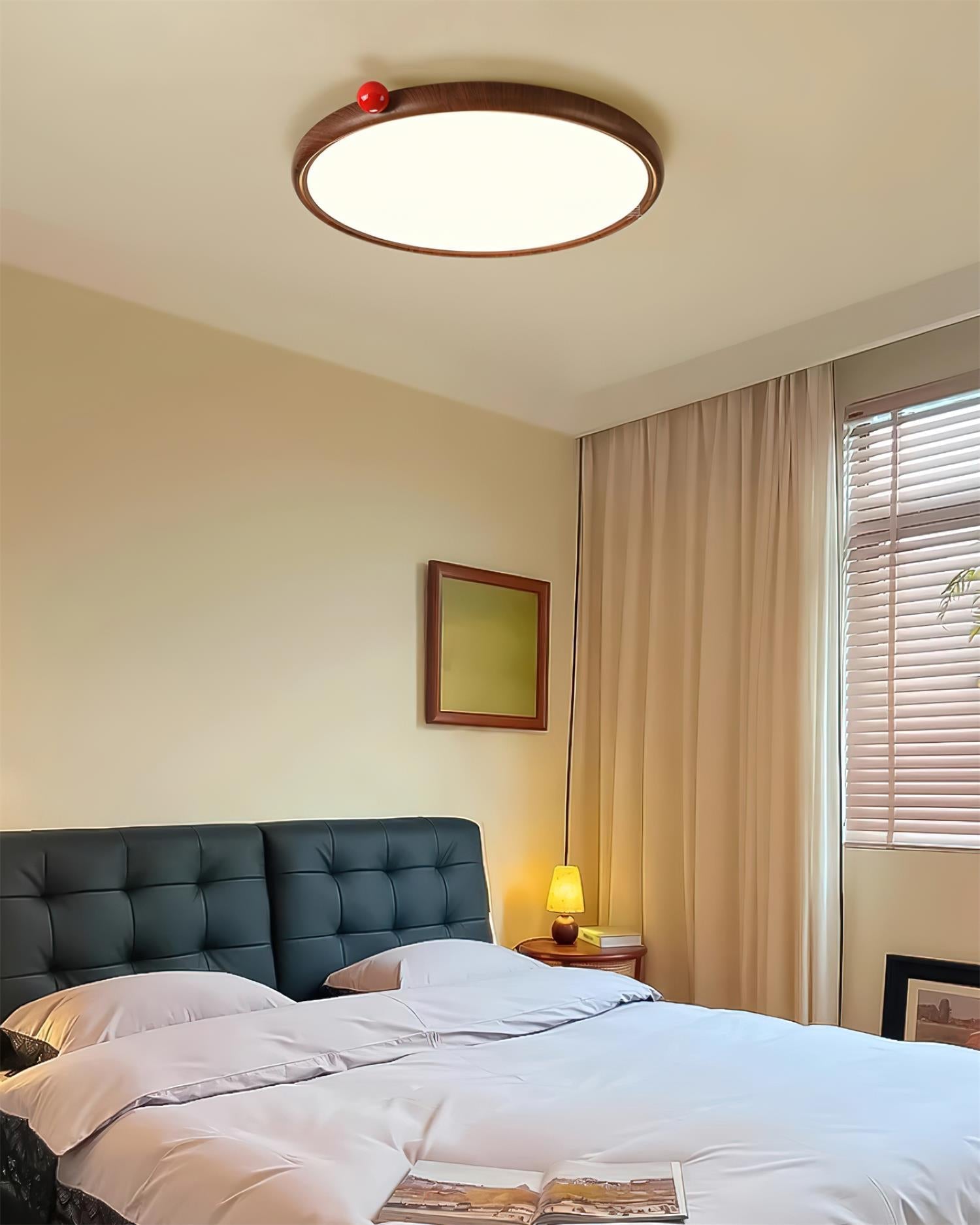 Geos Ceiling Light Wood Tone Circular LED
