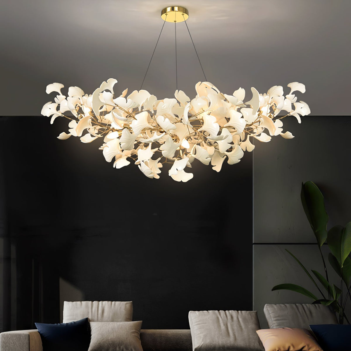 Olivia Luxury Chandelier Ceramics Living Room U Arc Shape - Letslighting