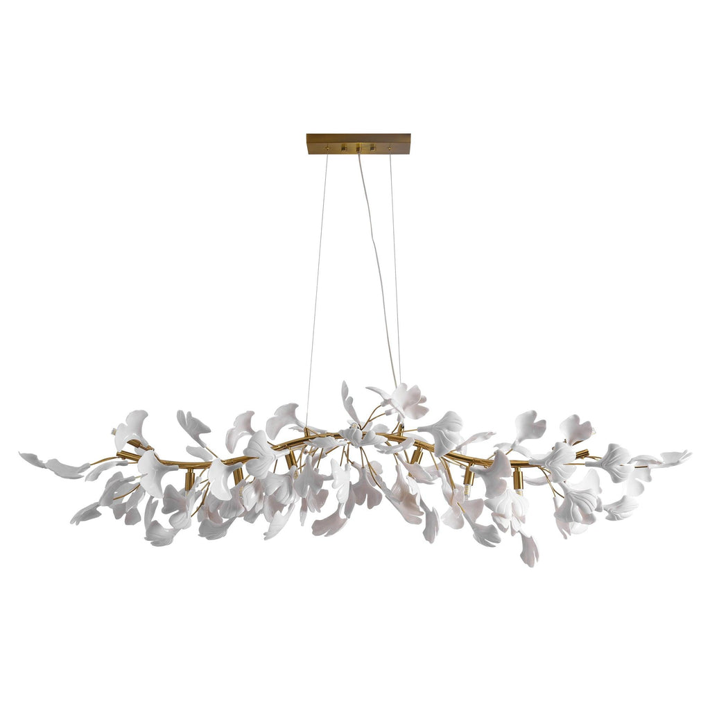 Olivia Ceramic Gingko  Linear Chandelier