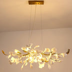 Olivia Ceramic Gingko  Linear Chandelier