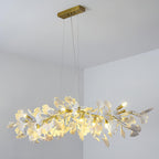 Olivia Ceramic Gingko  Linear Chandelier