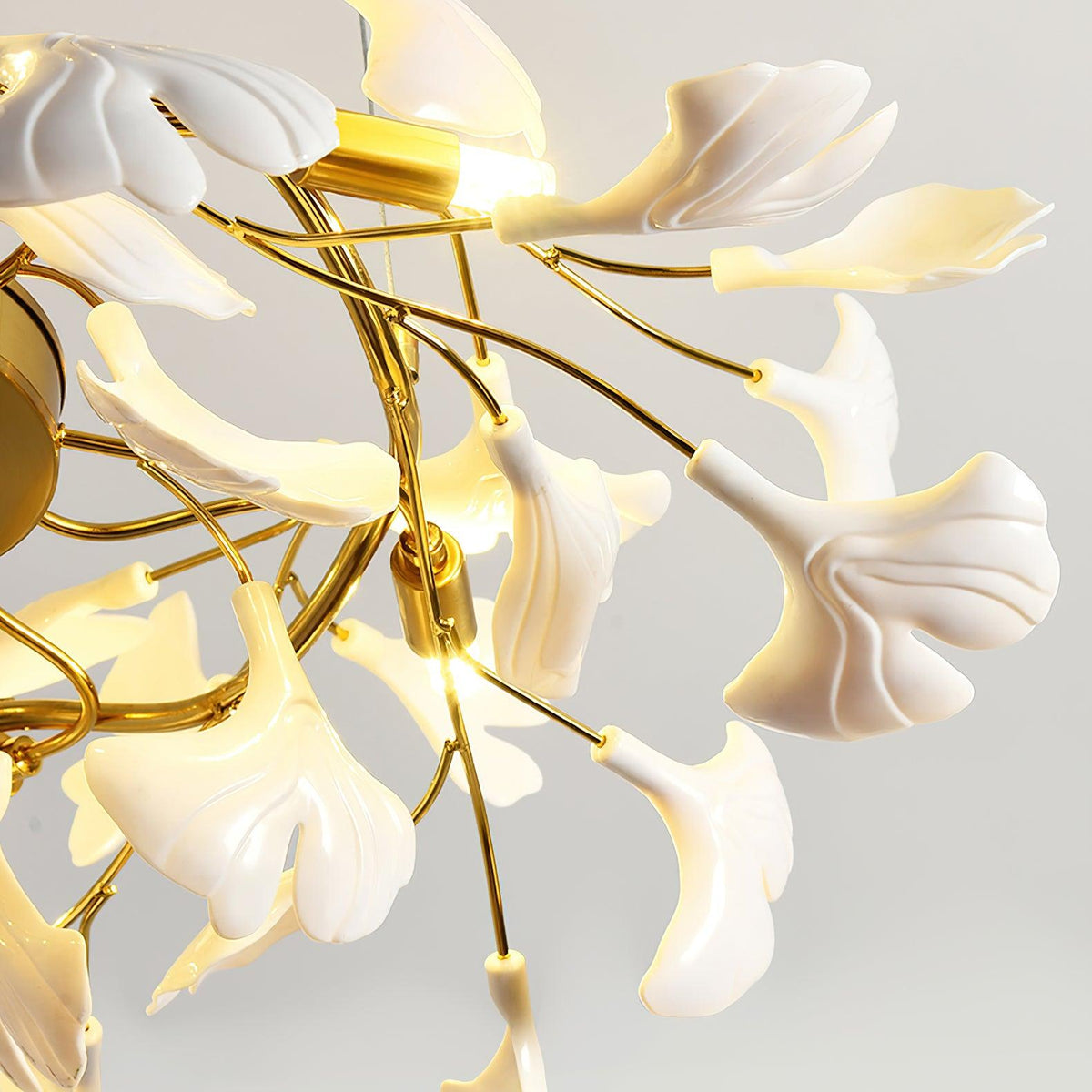 Olivia Ceramic Gingko  Linear Chandelier