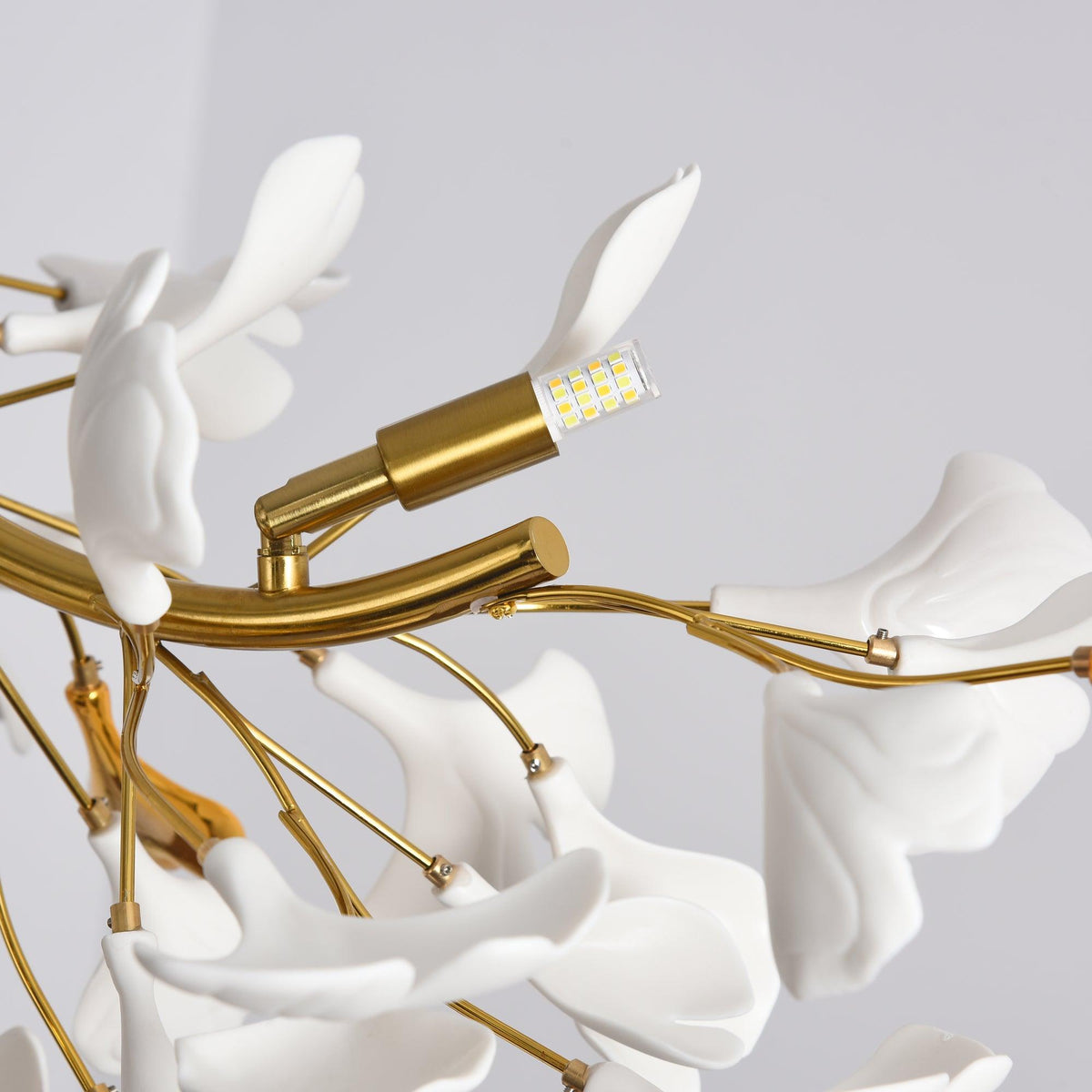 Olivia Ceramic Gingko  Linear Chandelier