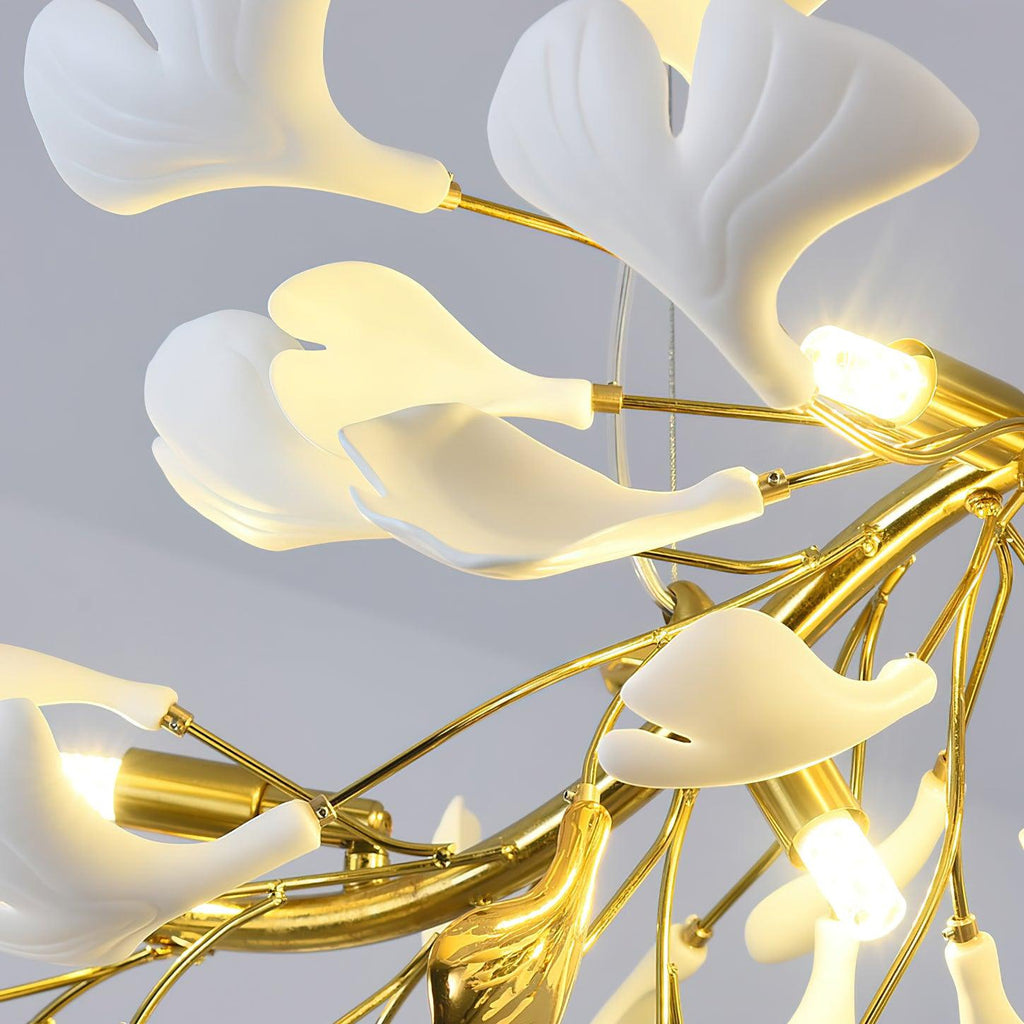 Olivia Ceramic Gingko  Linear Chandelier