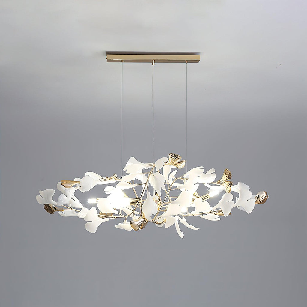 Olivia Ceramic Gingko  Chandelier Round and Rectangular Design