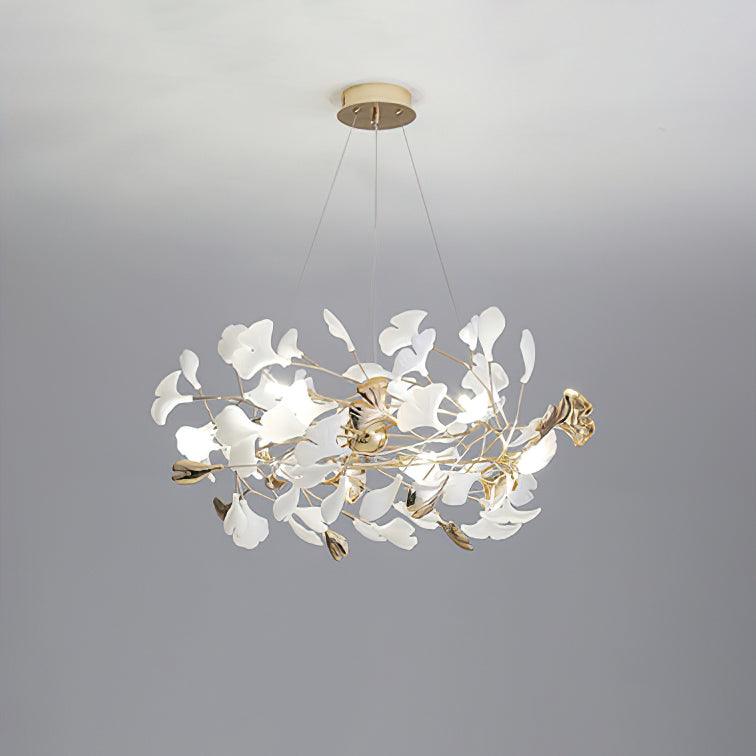 Olivia Ceramic Gingko  Chandelier Round and Rectangular Design