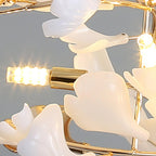 Olivia Ceramic Gingko  Chandelier Round and Rectangular Design