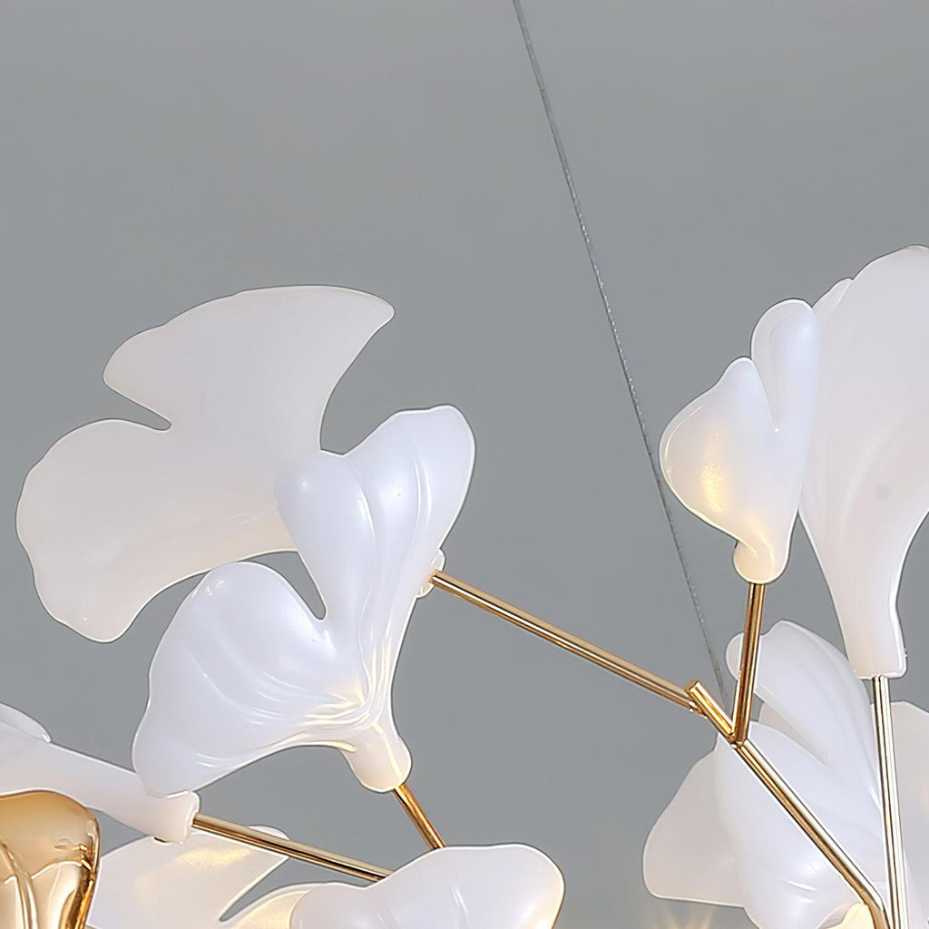 Olivia Ceramic Gingko  Chandelier Round and Rectangular Design