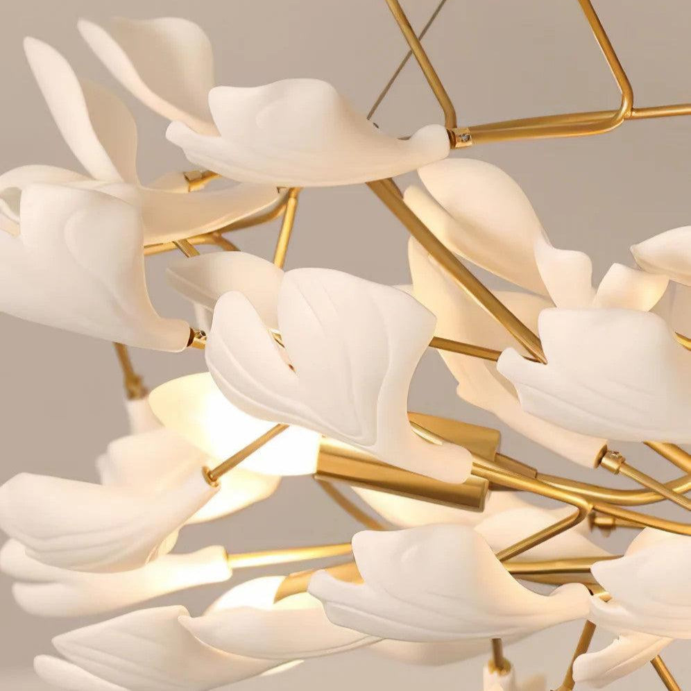 Olivia Ceramic Gingko Chandelier Firefly Art Design