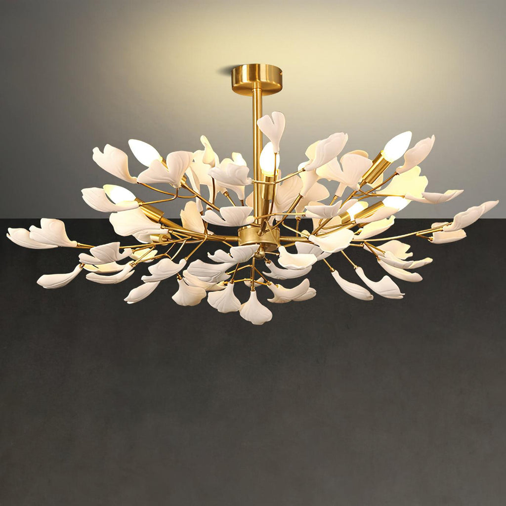 Olivia Ceramic Gingko Chandelier Firefly Art Design