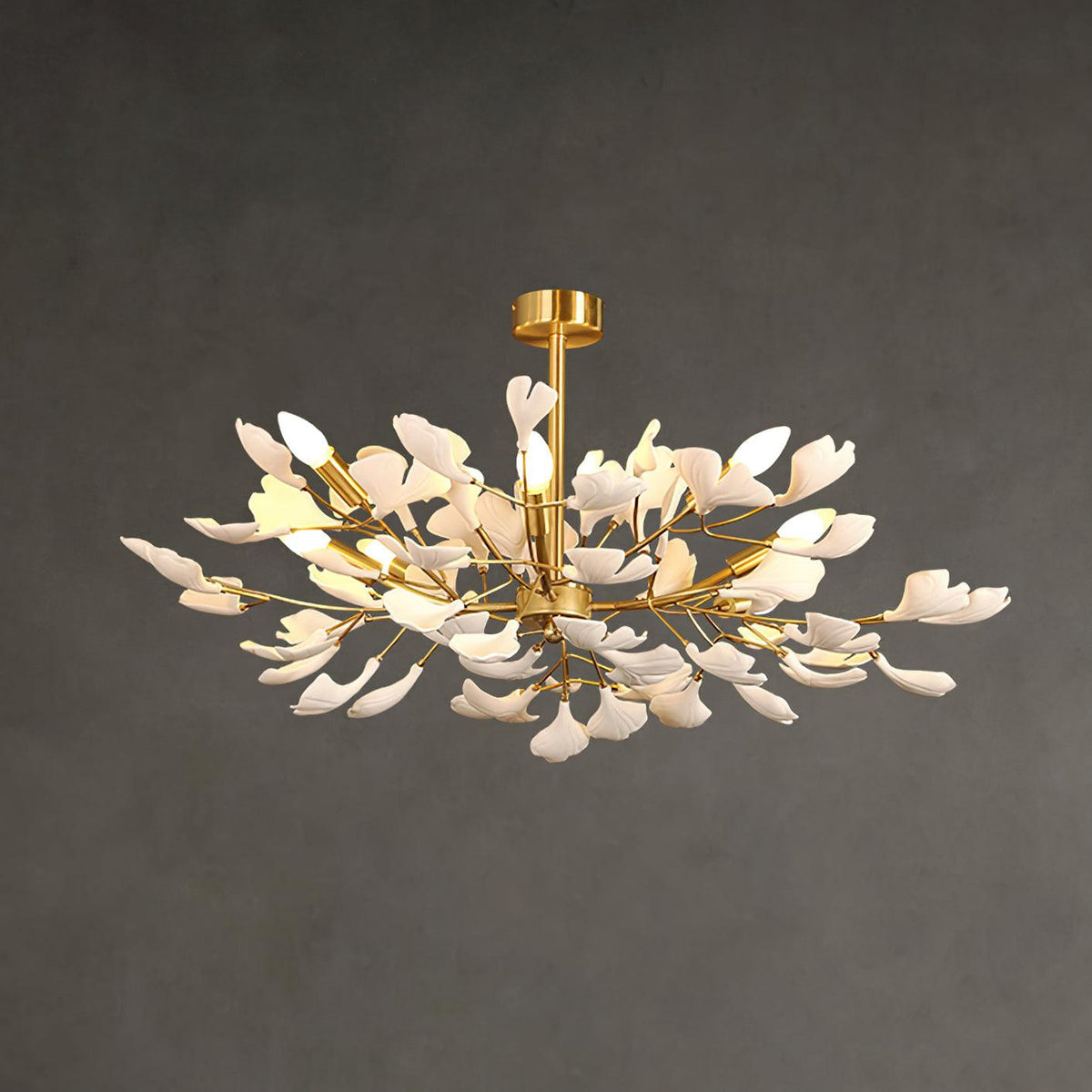 Olivia Ceramic Gingko Chandelier Firefly Art Design